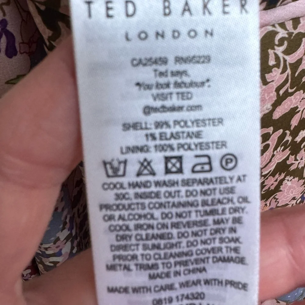Ted Baker Lalu Urban Printed Fluted Hem Mini Pastel Floral Dress. Ted 2 (US 6) - Picture 9 of 10